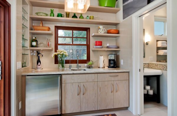 Smart Small Kitchen Design for Home and How to Make It Looks Wider : Tiny Kitchen Design With A Clean And Stylish Look Decoration Ideas